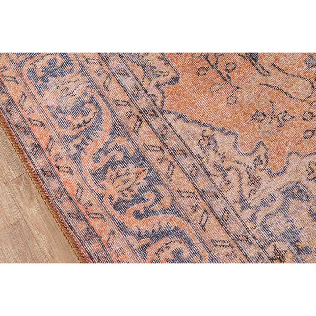 Momeni Afshar AFS-11 Copper Machine Woven Persian Style Area Rug &amp; Runner - Durable &amp; Cozy Rug Made of 100% Polyester Chenille with Copper Traditional Floral Design