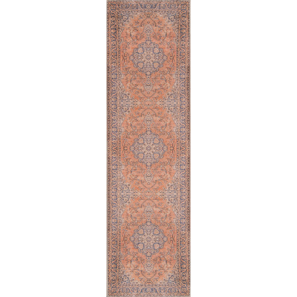 Momeni Afshar AFS-11 Copper Machine Woven Persian Style Area Rug &amp; Runner - Durable &amp; Cozy Rug Made of 100% Polyester Chenille with Copper Traditional Floral Design