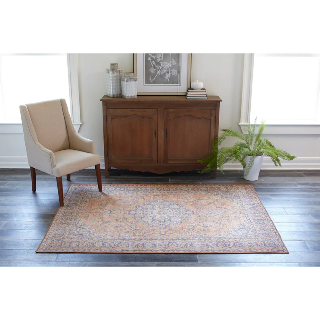 Momeni Afshar AFS-11 Copper Machine Woven Persian Style Area Rug &amp; Runner - Durable &amp; Cozy Rug Made of 100% Polyester Chenille with Copper Traditional Floral Design