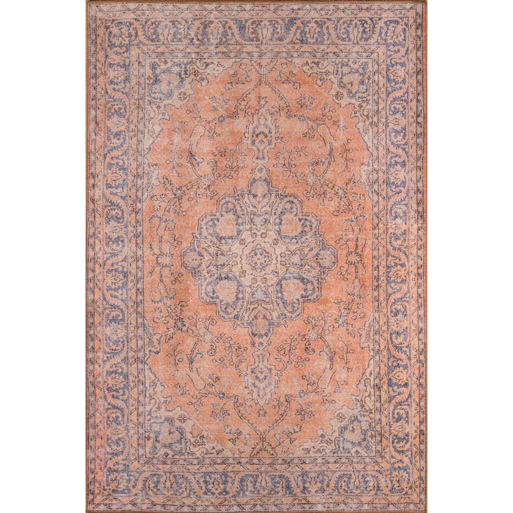 Momeni Afshar AFS-11 Copper Machine Woven Persian Style Area Rug &amp; Runner - Durable &amp; Cozy Rug Made of 100% Polyester Chenille with Copper Traditional Floral Design