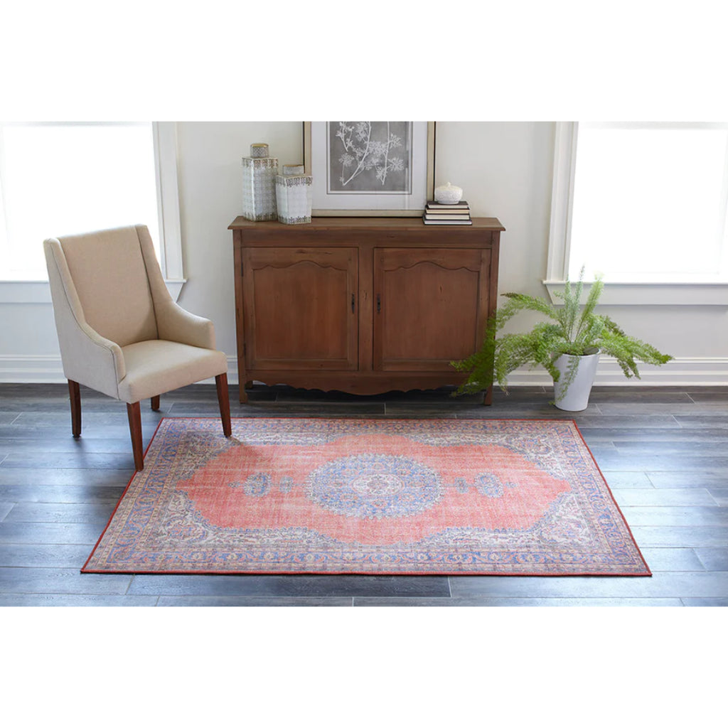 Momeni Afshar AFS-12 Red Machine Woven Persian Style Area Rug & Runner - Comfortable & Elegant Rug Made of 100% Polyester Chenille with Red Traditional Design-