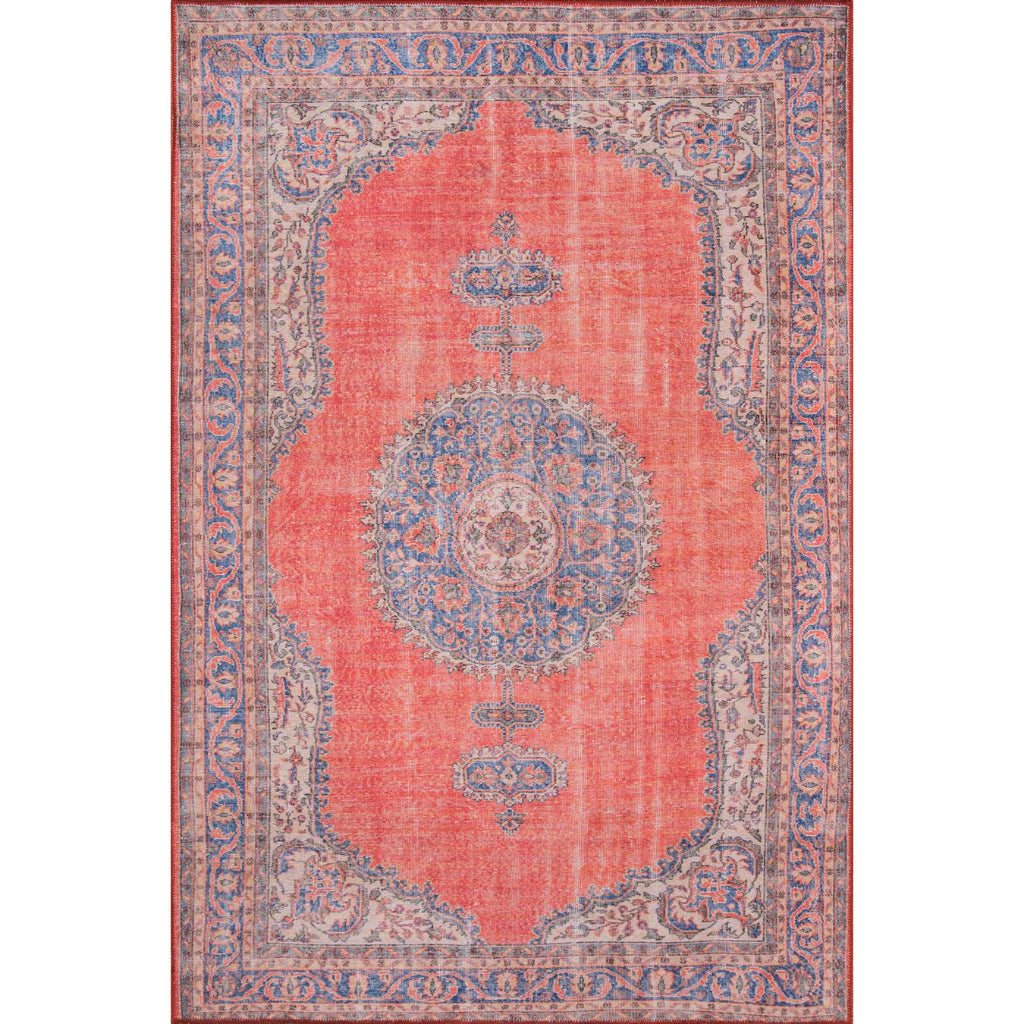 Momeni Afshar AFS-12 Red Machine Woven Persian Style Area Rug & Runner - Comfortable & Elegant Rug Made of 100% Polyester Chenille with Red Traditional Design-