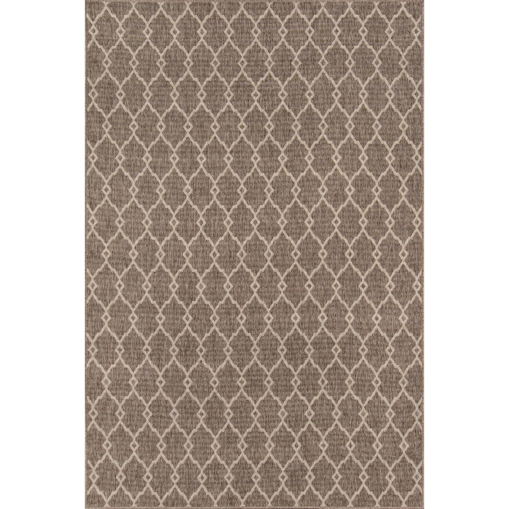 Momeni Baja BAJ-2 Taupe Indoor / Outdoor Rug &amp; Runner - Sun and Fade Resistant All-Weather Rug with Low Pile and Geometric Design