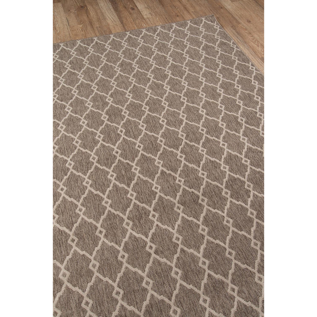 Momeni Baja BAJ-2 Taupe Indoor / Outdoor Rug &amp; Runner - Sun and Fade Resistant All-Weather Rug with Low Pile and Geometric Design