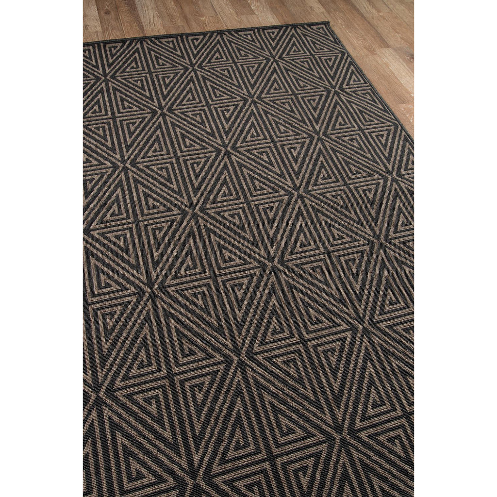 Momeni Baja BAJ-4 Charcoal Indoor / Outdoor Rug &amp; Runner - Sun and Fade Resistant All-Weather Rug with Low Pile and Modern Geometric Design