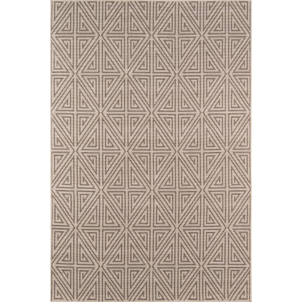 Momeni Baja BAJ-4 Taupe Indoor / Outdoor Rug &amp; Runner - Sun and Fade Resistant All-Weather Rug with Low Pile and Modern Geometric Design