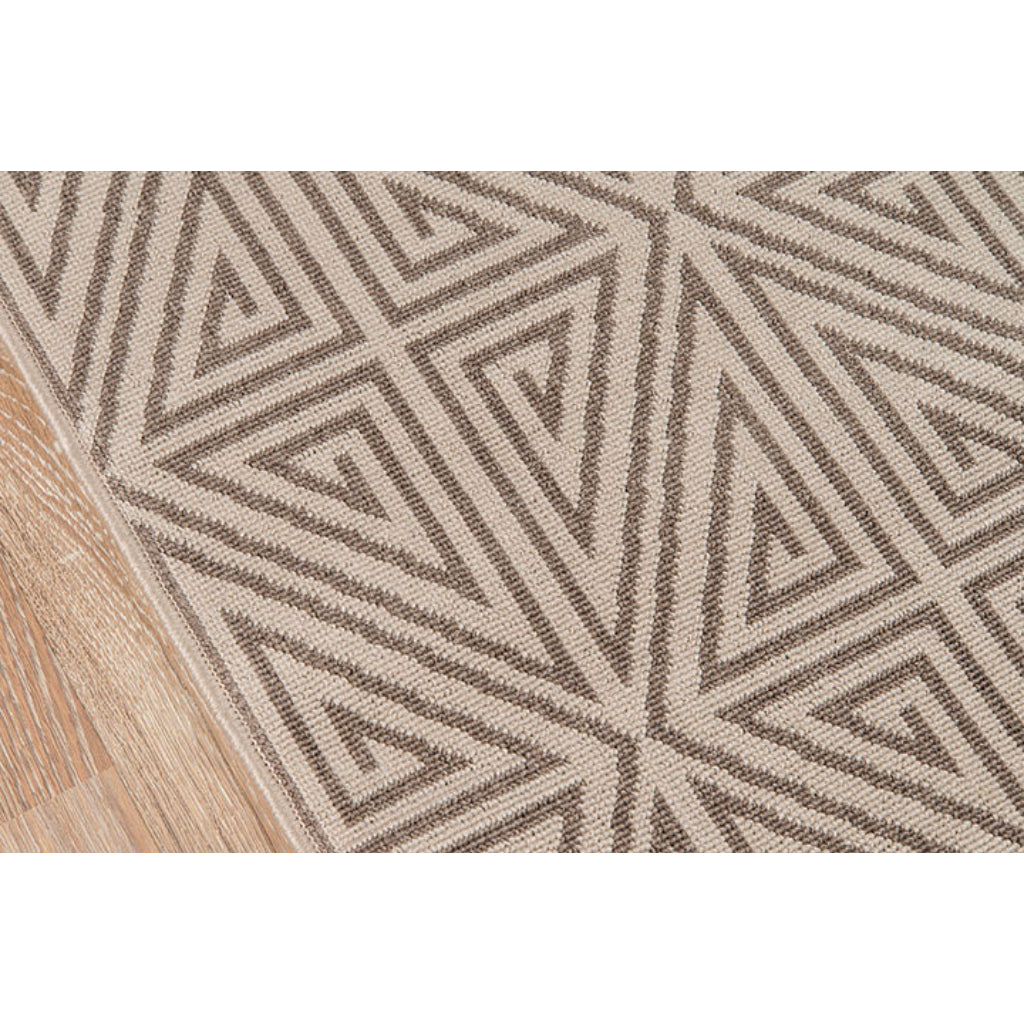 Momeni Baja BAJ-4 Taupe Indoor / Outdoor Rug &amp; Runner - Sun and Fade Resistant All-Weather Rug with Low Pile and Modern Geometric Design