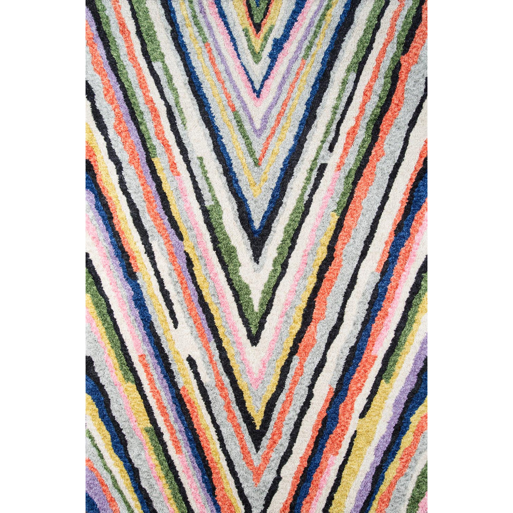 Momeni BUN-4 Multi Bungalow Collection Table Tufted Modern Moroccan Plush Area Rug &amp; Runner - Cozy Medium-High Pile Rug with Multicolor Abstract Design Made of 100% Polyester