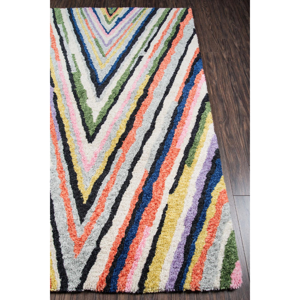 Momeni BUN-4 Multi Bungalow Collection Table Tufted Modern Moroccan Plush Area Rug &amp; Runner - Cozy Medium-High Pile Rug with Multicolor Abstract Design Made of 100% Polyester