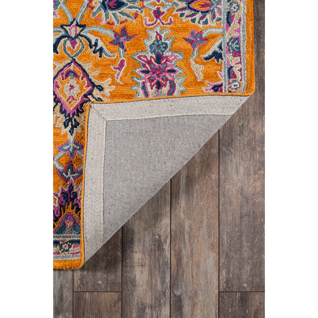 Momeni Ibiza IBI-4 Orange Area Rug &amp; Runner - Elegant Hand Tufted Persian Rug Made of Medium Pile 100% Wool with Floral Design