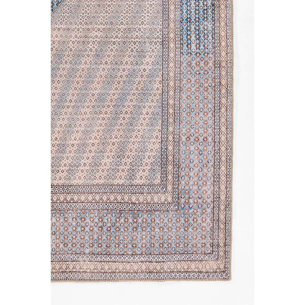 Momeni Afshar AFS-34 Blue Machine Woven Persian Style Area Rug &amp; Runner - Elegant Rug Made of 100% Polyester Chenille with Blue &amp; Rust Brown Traditional Design