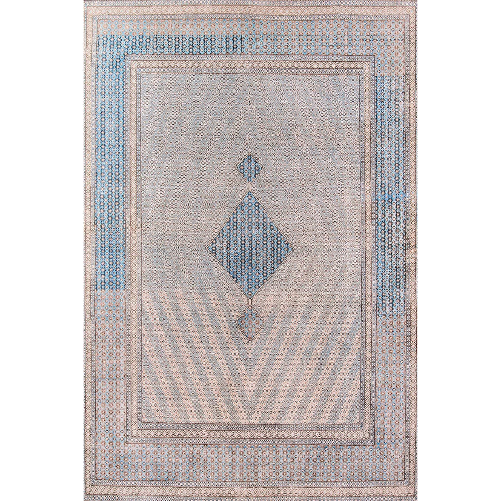 Momeni Afshar AFS-34 Blue Machine Woven Persian Style Area Rug &amp; Runner - Elegant Rug Made of 100% Polyester Chenille with Blue &amp; Rust Brown Traditional Design