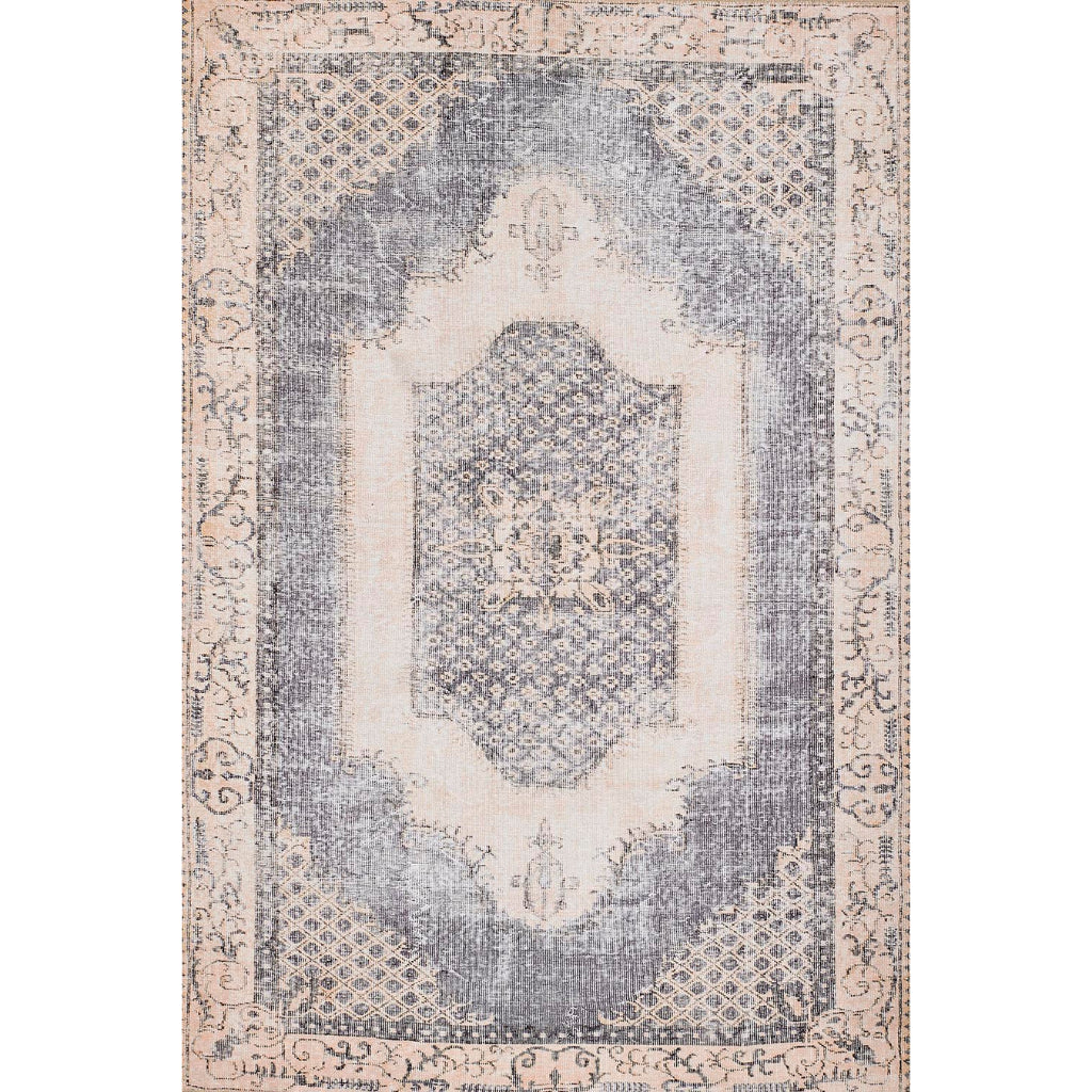 Momeni Afshar AFS-35 Denim Machine Woven Persian Style Area Rug &amp; Runner - Durable Rug Made of 100% Polyester Chenille with Orange &amp; Denim Blue Traditional Design