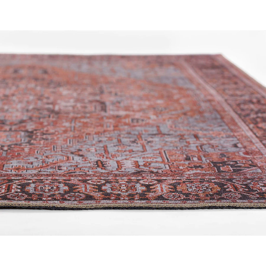 Momeni Afshar AFS-36 Copper Machine Woven Persian Style Area Rug &amp; Runner - Vibrant Rug Made of 100% Polyester Chenille with Copper Traditional Floral Design