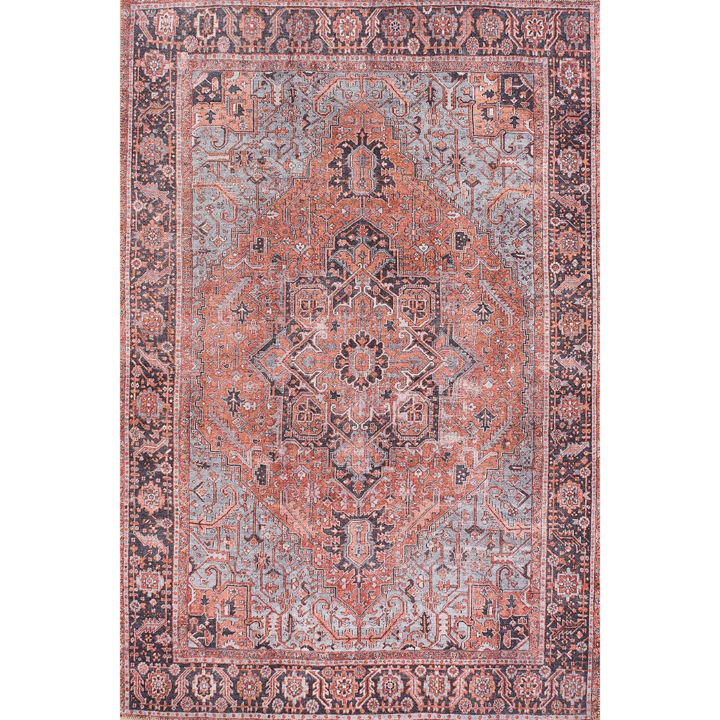 Momeni Afshar AFS-36 Copper Machine Woven Persian Style Area Rug & Runner - Vibrant Rug Made of 100% Polyester Chenille with Copper Traditional Floral Design-