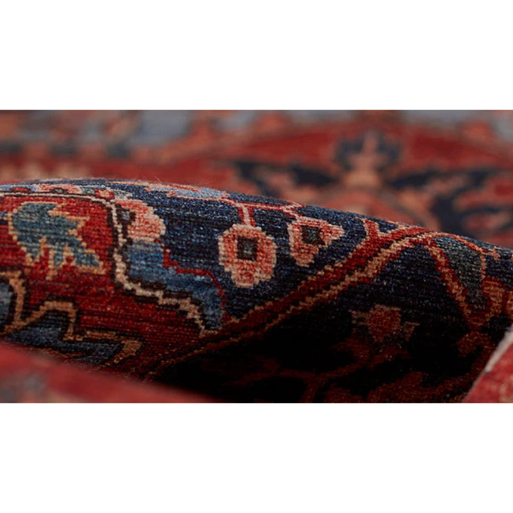 Momeni Afshar AFS-37 Red Machine Woven Persian Style Area Rug &amp; Runner - Posh Rug Made of 100% Polyester Chenille with Red Traditional Floral Design
