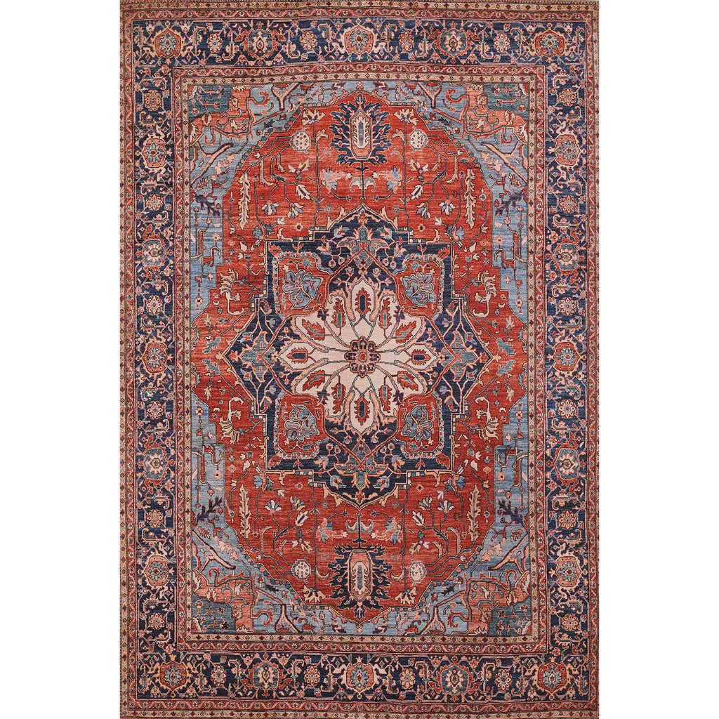 Momeni Afshar AFS-37 Red Machine Woven Persian Style Area Rug &amp; Runner - Posh Rug Made of 100% Polyester Chenille with Red Traditional Floral Design