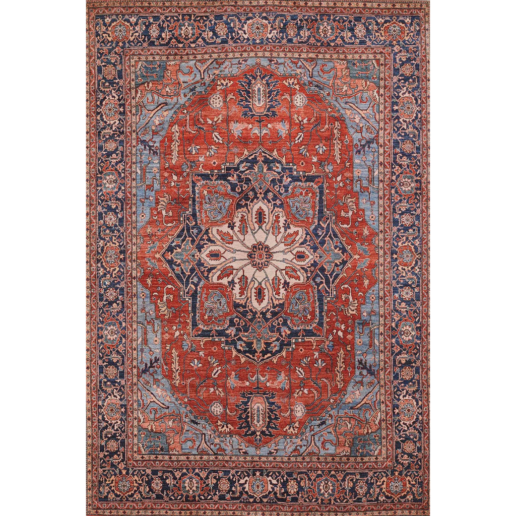 Momeni Afshar AFS-37 Red Machine Woven Persian Style Area Rug & Runner - Posh Rug Made of 100% Polyester Chenille with Red Traditional Floral Design-