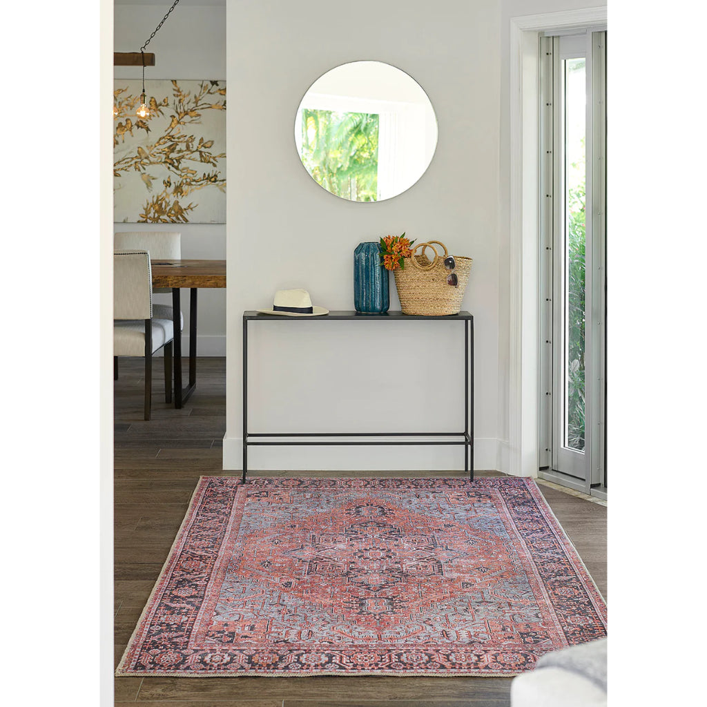 Momeni Afshar AFS-36 Copper Machine Woven Persian Style Area Rug &amp; Runner - Vibrant Rug Made of 100% Polyester Chenille with Copper Traditional Floral Design