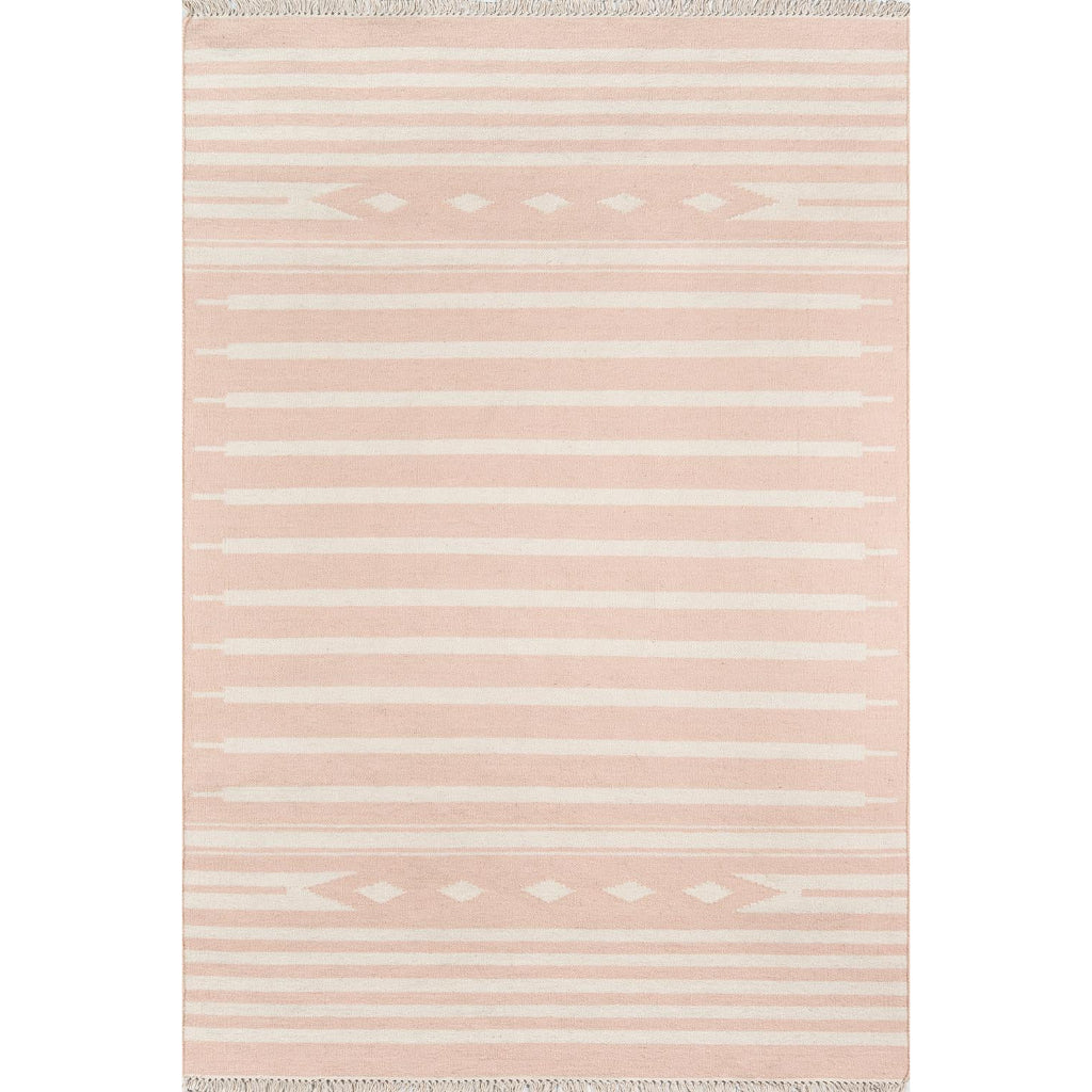 Momeni THO-1 Pink Thompson by Erin Gates Hand-Woven Bohemian Area Rug & Runner - Comfortable Low Pile Rug with Stripe & Tribal Design Made of 100% Wool-