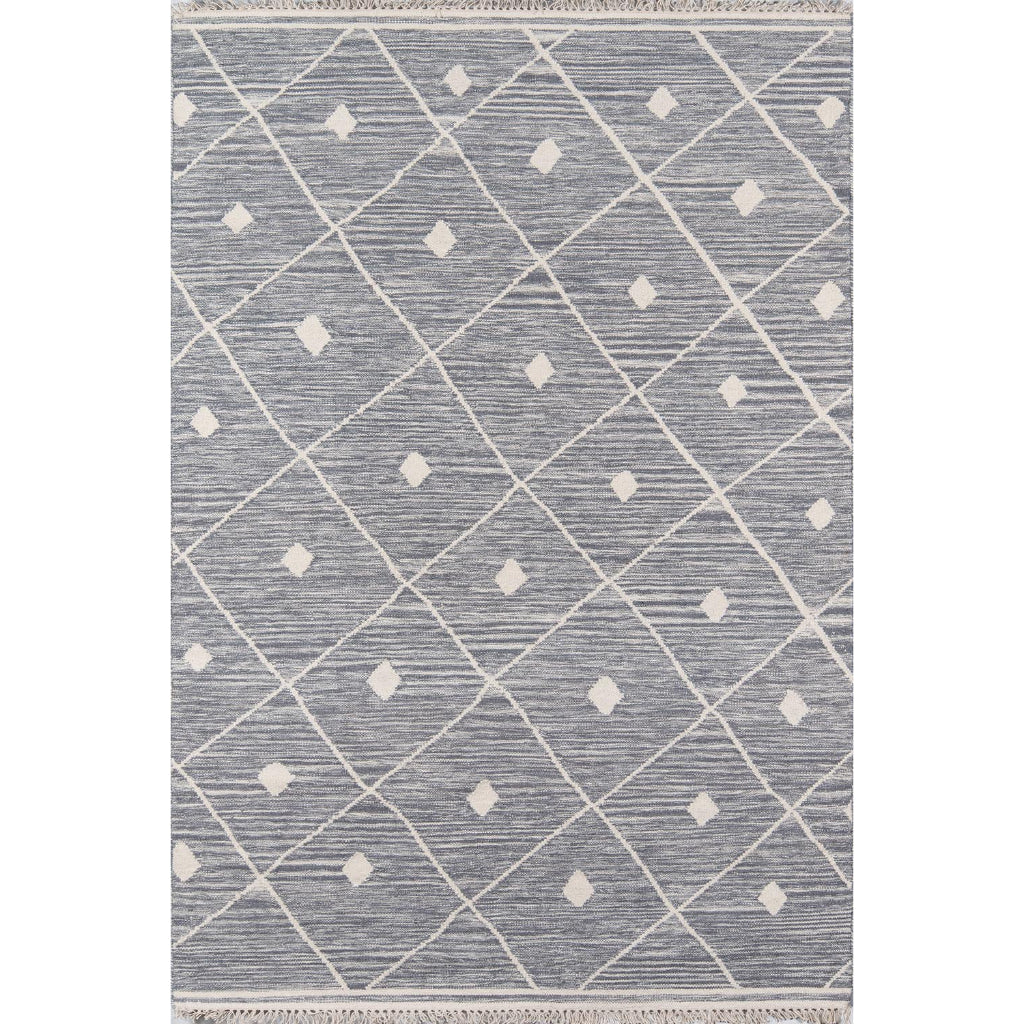 Momeni THO-3 Gray Thompson by Erin Gates Hand-Woven Bohemian Area Rug &amp; Runner - Comfortable Low Pile Rug with Diamond Pattern Made of 100% Wool