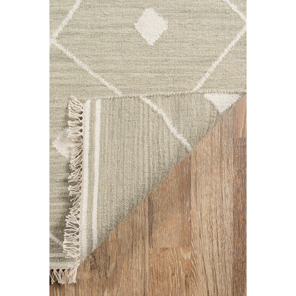 Momeni Appleton THO-3 Sage Thompson by Erin Gates Hand-Woven Bohemian Area Rug &amp; Runner - Comfortable Low Pile Rug with Diamond Pattern Made of 100% Wool