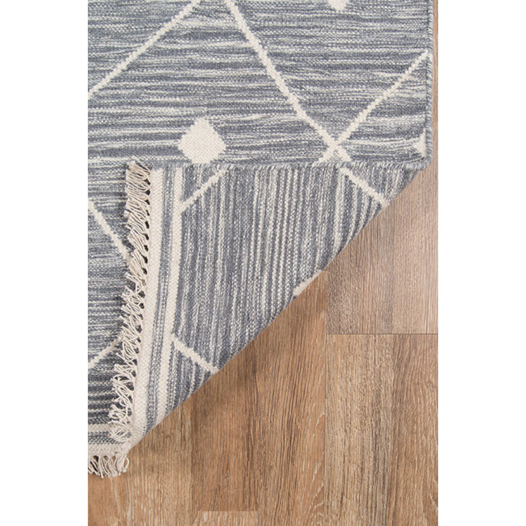 Momeni THO-3 Gray Thompson by Erin Gates Hand-Woven Bohemian Area Rug &amp; Runner - Comfortable Low Pile Rug with Diamond Pattern Made of 100% Wool