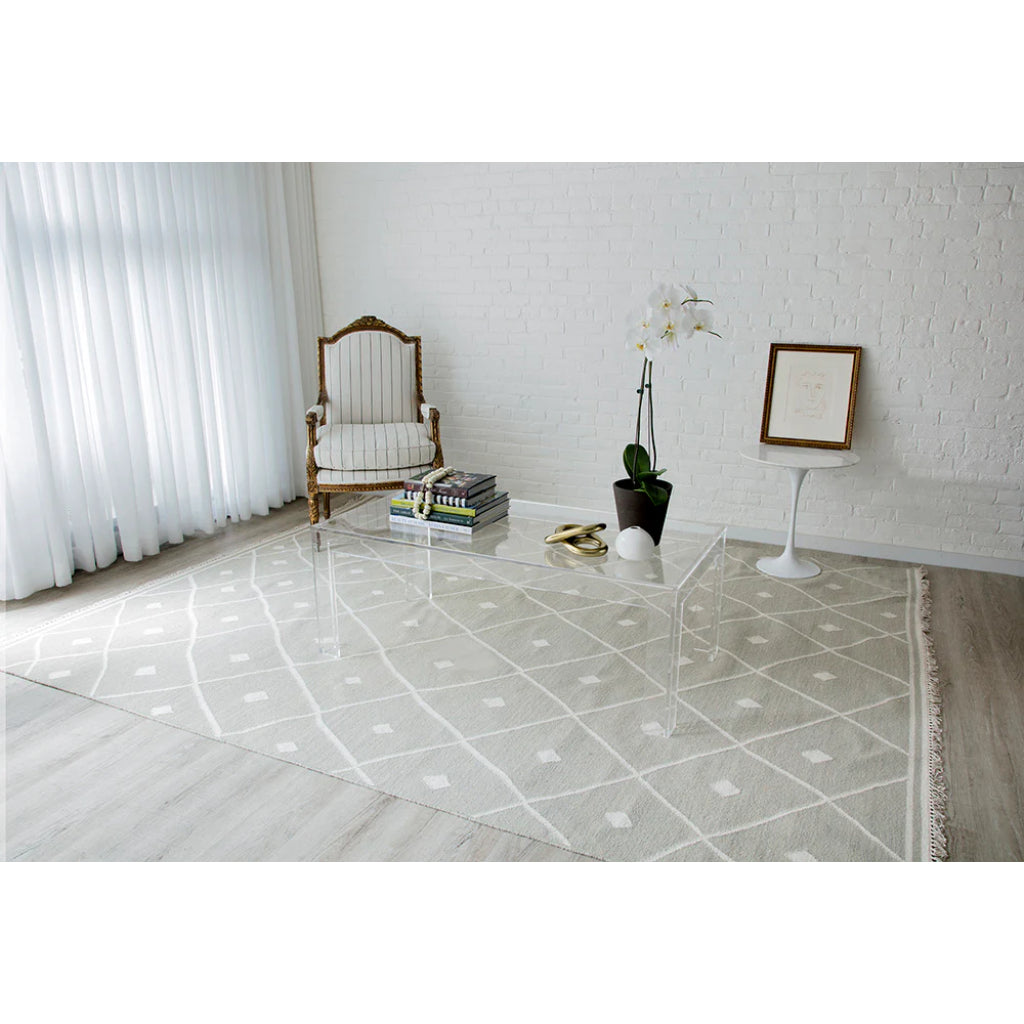 Momeni THO-3 Gray Thompson by Erin Gates Hand-Woven Bohemian Area Rug & Runner - Comfortable Low Pile Rug with Diamond Pattern Made of 100% Wool-