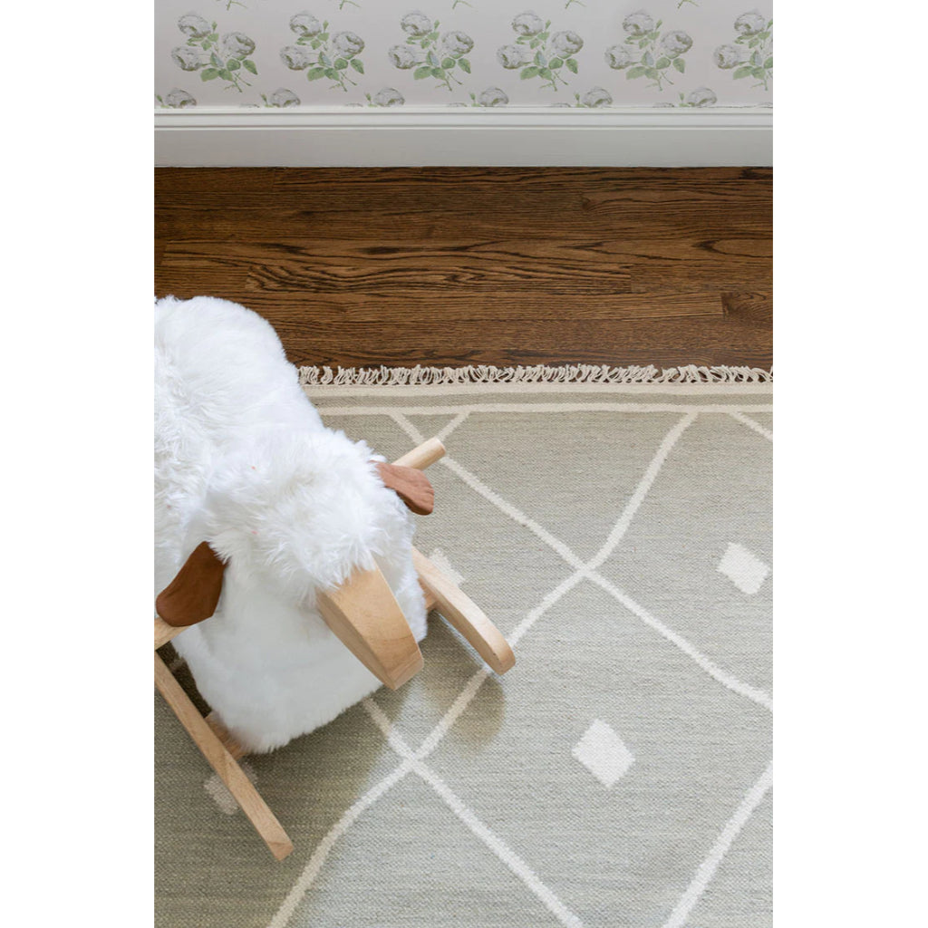 Momeni Appleton THO-3 Sage Thompson by Erin Gates Hand-Woven Bohemian Area Rug &amp; Runner - Comfortable Low Pile Rug with Diamond Pattern Made of 100% Wool