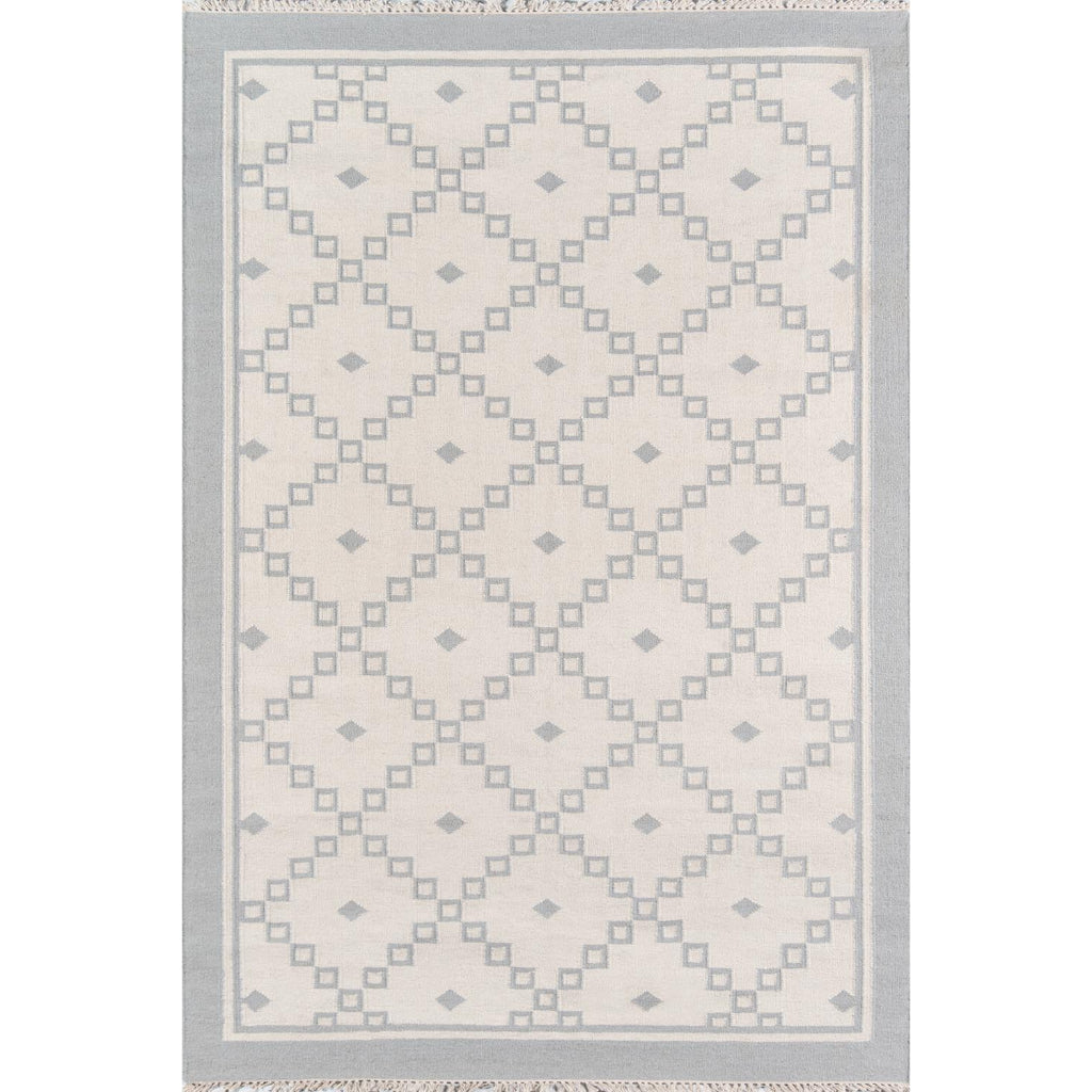 Momeni THO-9 Grey Thompson by Erin Gates Hand-Woven Bohemian Area Rug & Runner - Cozy Low Pile Rug with Gray Square & Diamond Pattern Made of 100% Wool-