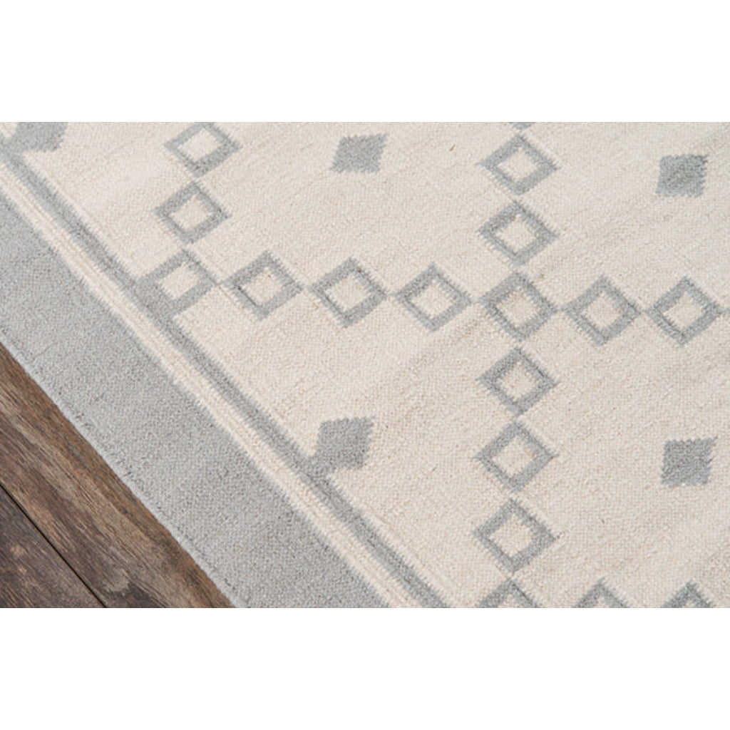 Momeni THO-9 Grey Thompson by Erin Gates Hand-Woven Bohemian Area Rug &amp; Runner - Cozy Low Pile Rug with Gray Square &amp; Diamond Pattern Made of 100% Wool