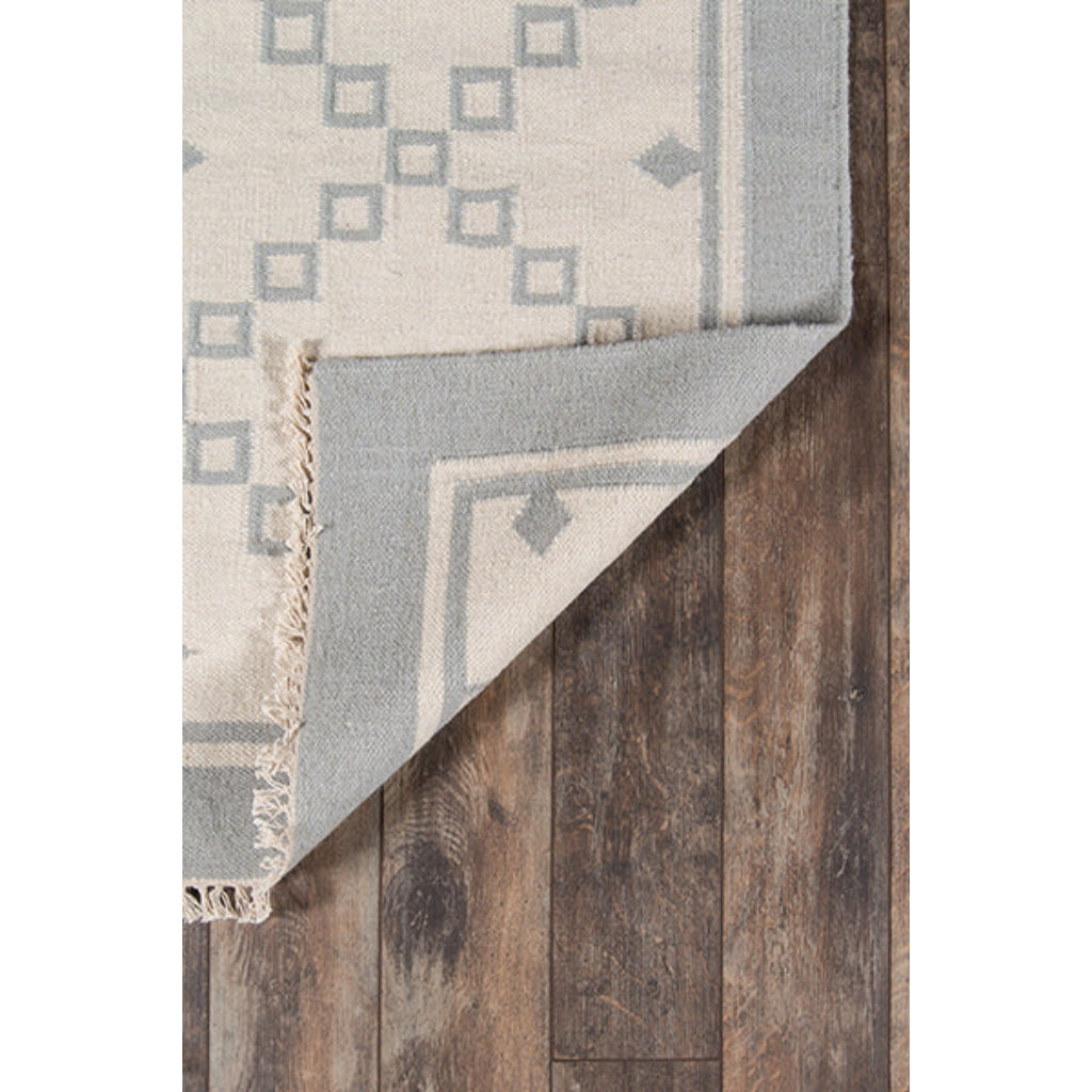 Momeni THO-9 Grey Thompson by Erin Gates Hand-Woven Bohemian Area Rug &amp; Runner - Cozy Low Pile Rug with Gray Square &amp; Diamond Pattern Made of 100% Wool