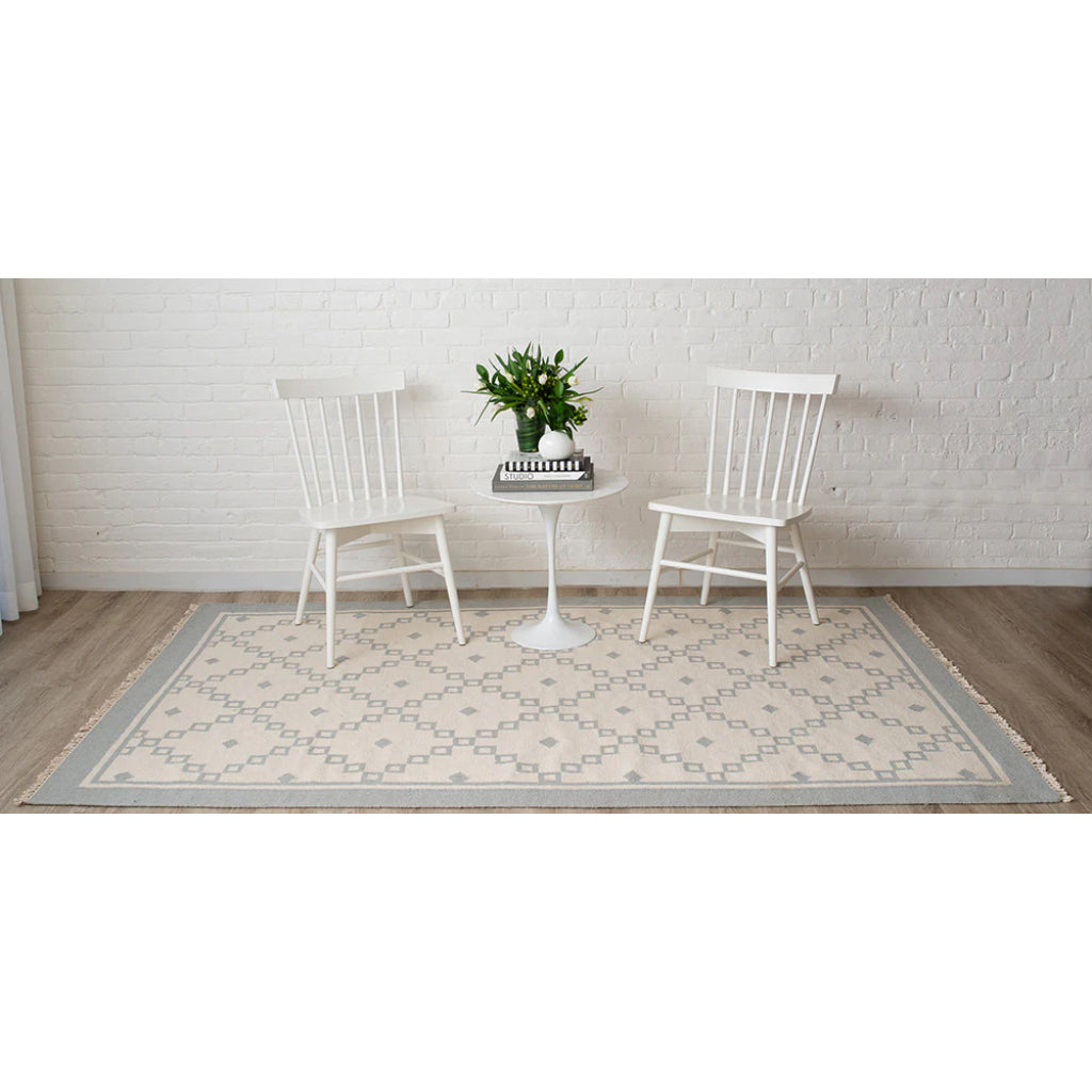 Momeni THO-9 Grey Thompson by Erin Gates Hand-Woven Bohemian Area Rug &amp; Runner - Cozy Low Pile Rug with Gray Square &amp; Diamond Pattern Made of 100% Wool