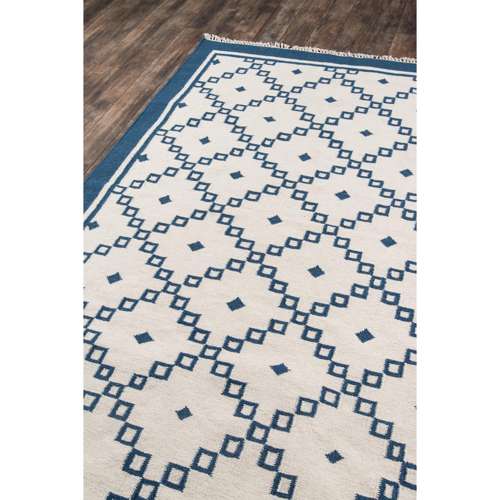 Momeni THO-9 Navy Thompson by Erin Gates Hand-Woven Bohemian Area Rug &amp; Runner - Soft Low Pile Rug with Square &amp; Diamond Pattern Made of 100% Wool