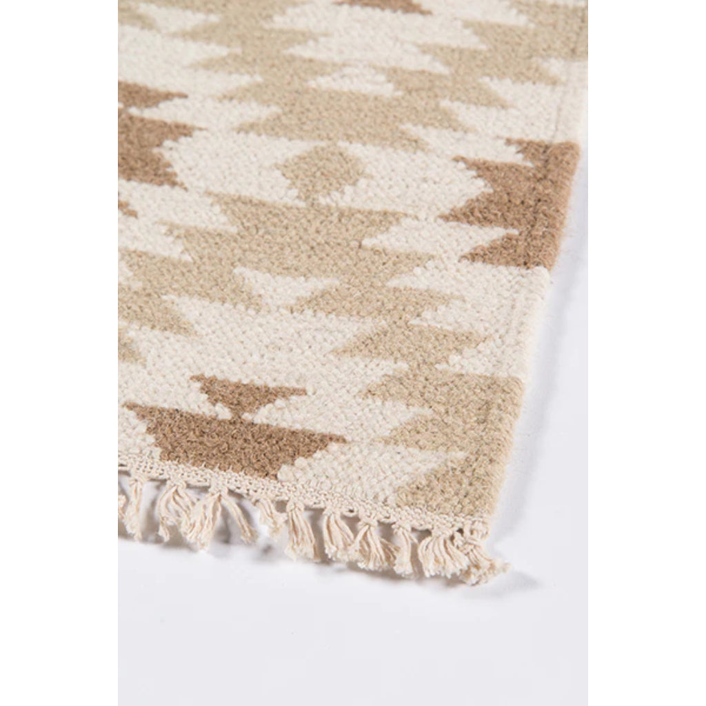 Momeni THO-10 Beige Thompson by Erin Gates Hand-Woven Bohemian Area Rug &amp; Runner - Stylish Low Pile Rug with Diamond Pattern Made of 100% Wool