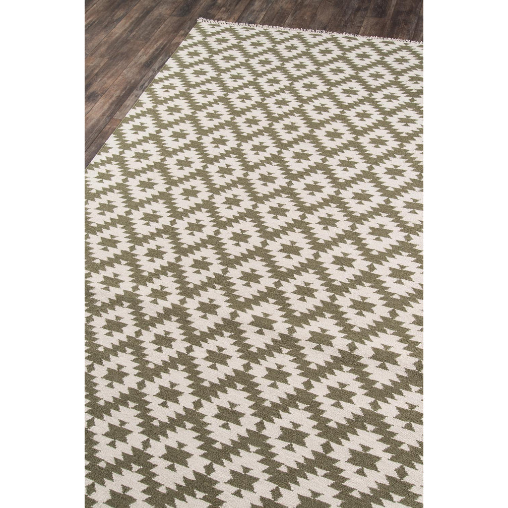 Momeni THO-10 Green Thompson by Erin Gates Hand-Woven Bohemian Area Rug &amp; Runner - Comfortable Low Pile Rug with Diamond Pattern Made of 100% Wool