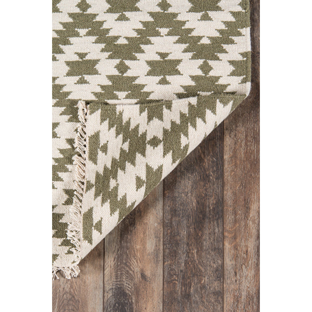 Momeni THO-10 Green Thompson by Erin Gates Hand-Woven Bohemian Area Rug &amp; Runner - Comfortable Low Pile Rug with Diamond Pattern Made of 100% Wool